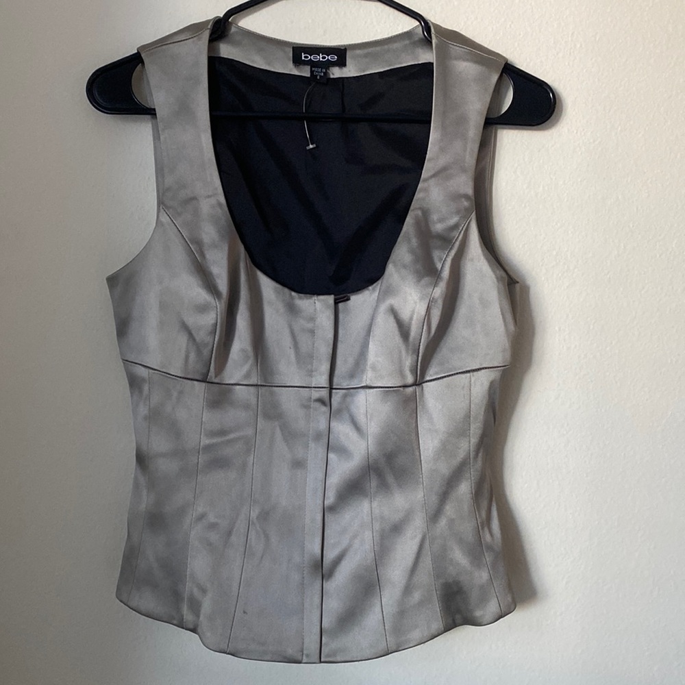BEBE top in silver